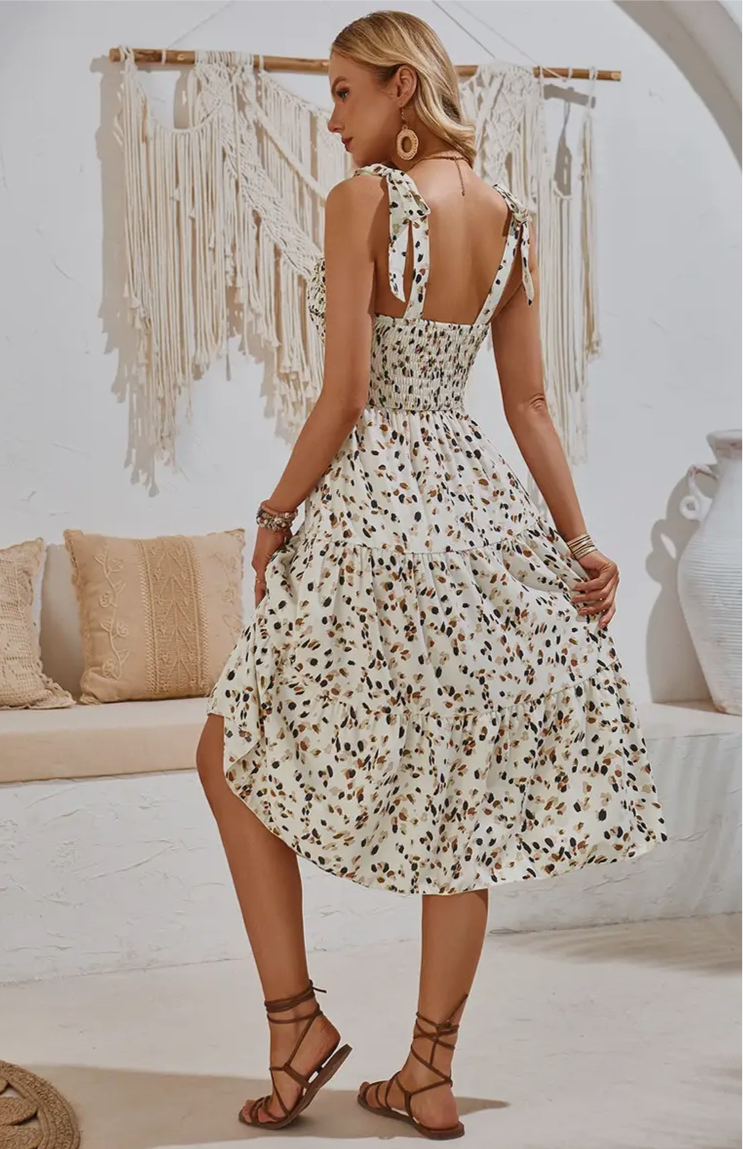 “Caroline” Cut Out Leopard Print Dress