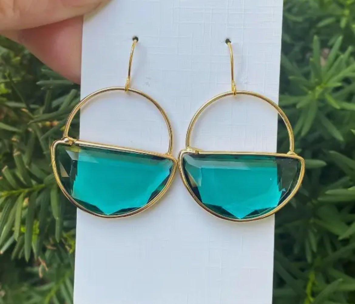 Emerald Gem Statement Earrings