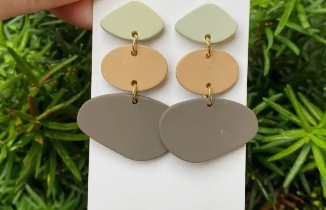 Neutral Pebble Stack Earrings