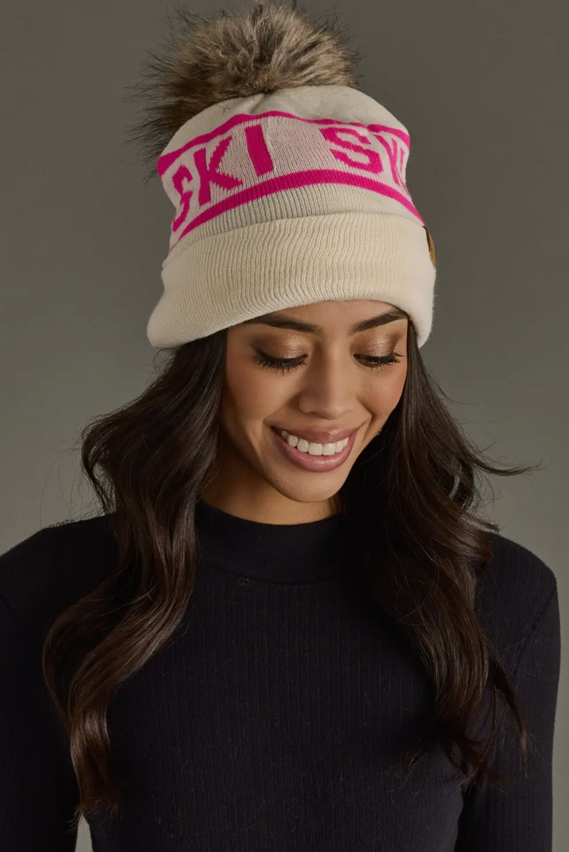SKI Pom Beanie - Pink