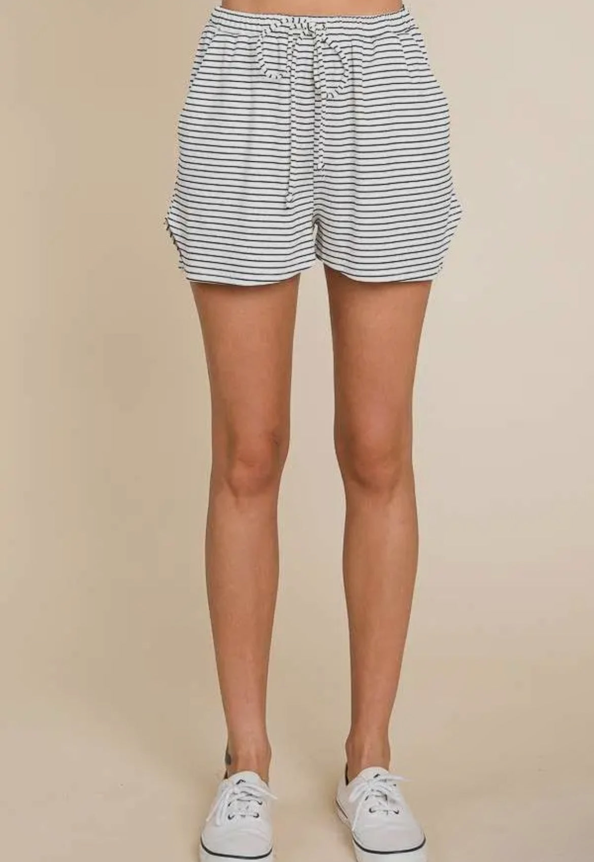 Striped Drawstring Casual Short