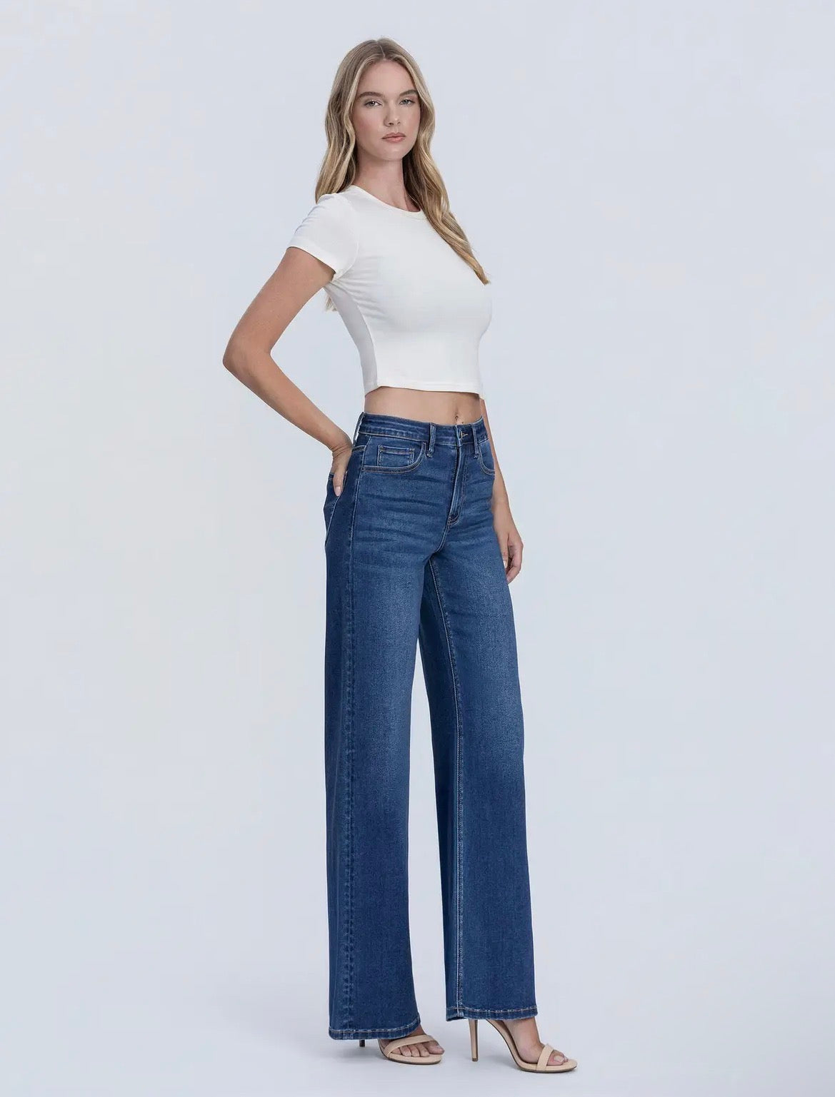 “Olivia” Wide Leg Jean