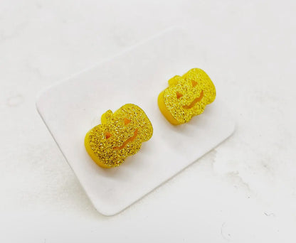 Glitter Pumpkin Earrings