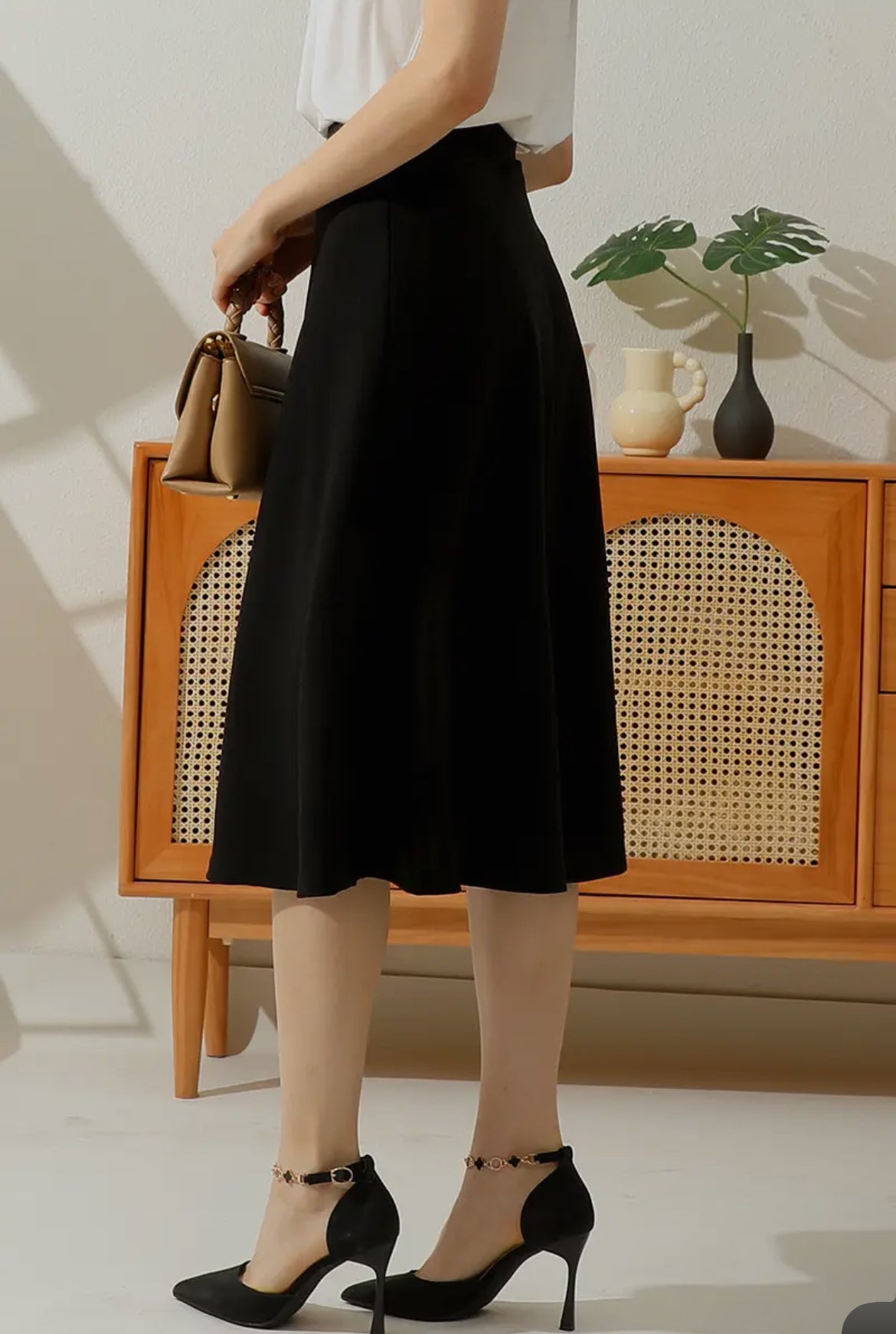 Mid Length A-Line Skirt