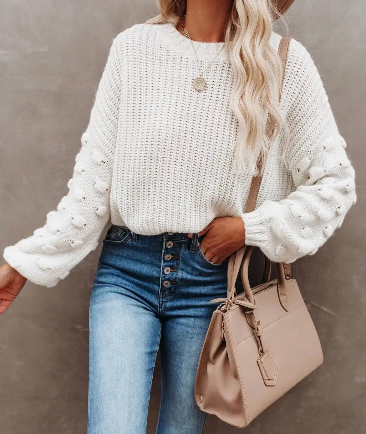 Cream Cropped Sweater