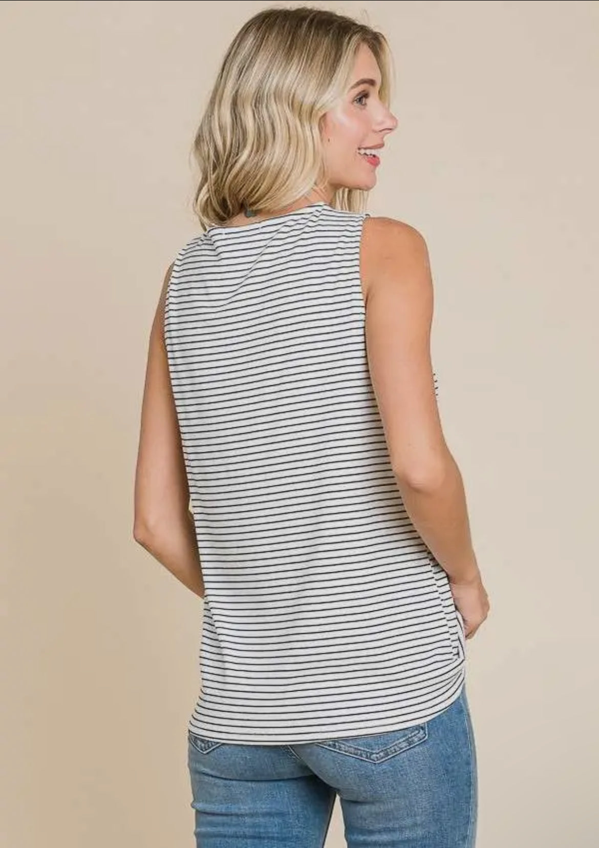 Twist Neck Striped Tank