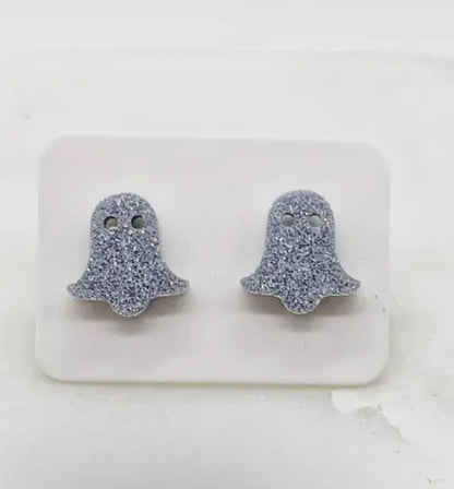 Glitter Ghost Earrings