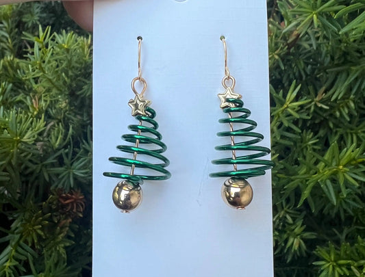 Christmas 🎄 Tree Coil Earrings!