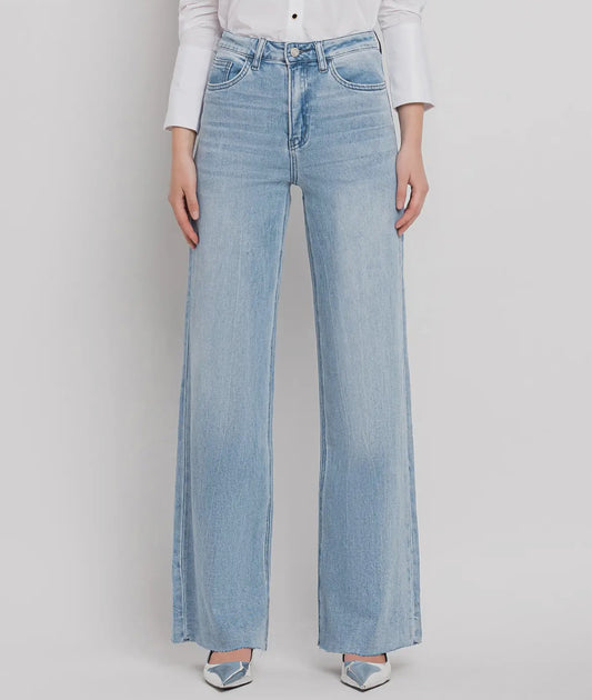 “Jane” Mid Rise Wide Leg Jean