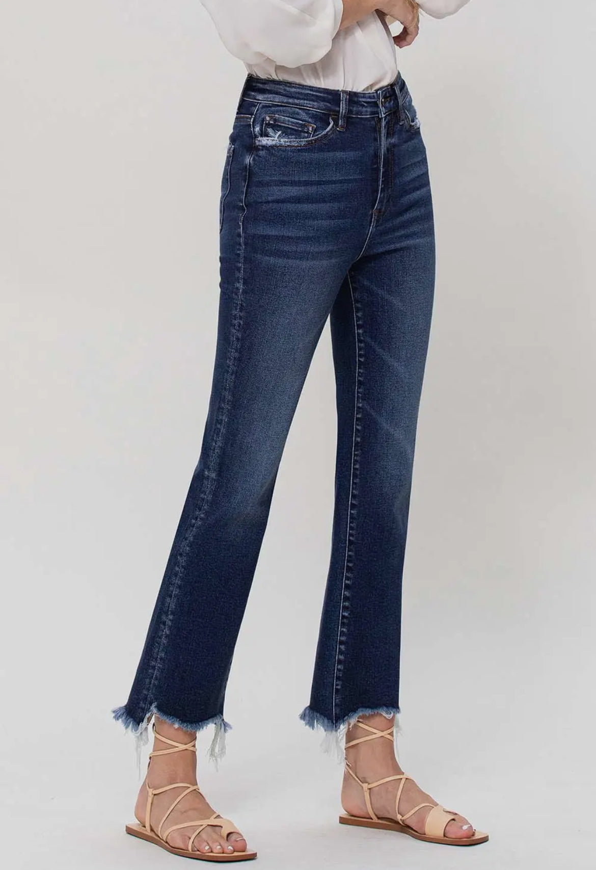 Vervet Cropped Frayed Hem Jean