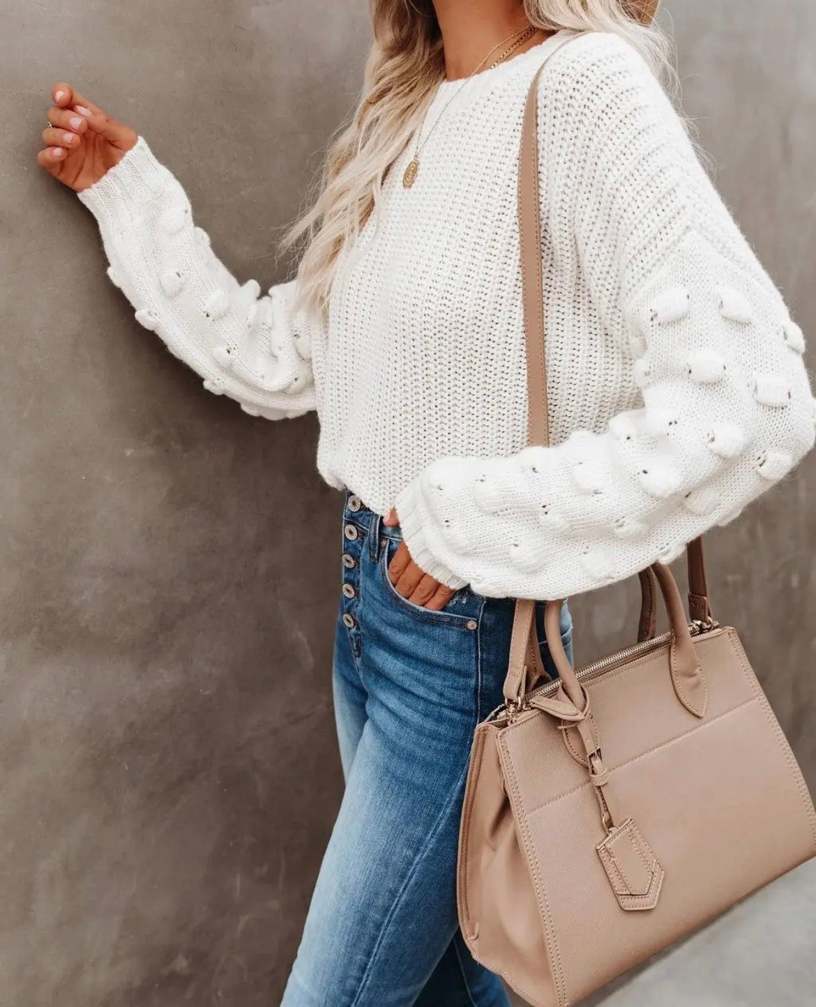 Cream Cropped Sweater
