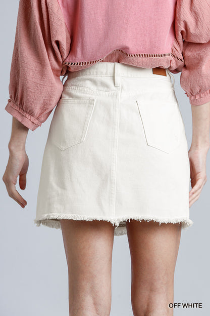 Embroidered Denim Skirt