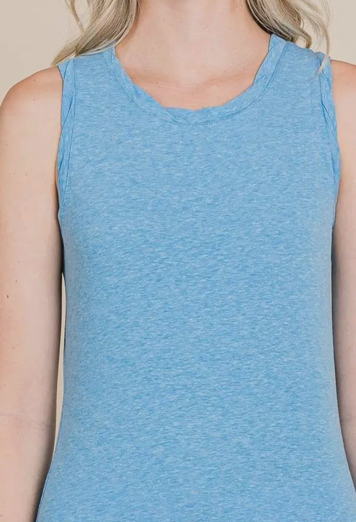 Twist Neck Tank Sapphire Blue