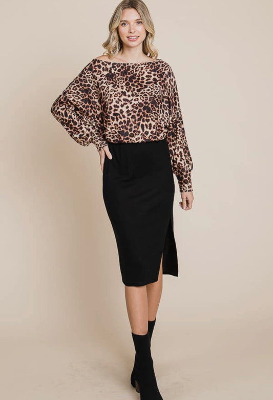 Leopard Print Midi Dress