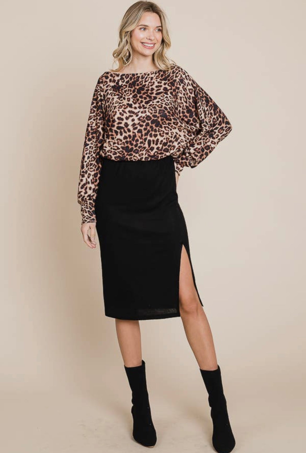 Leopard Print Midi Dress