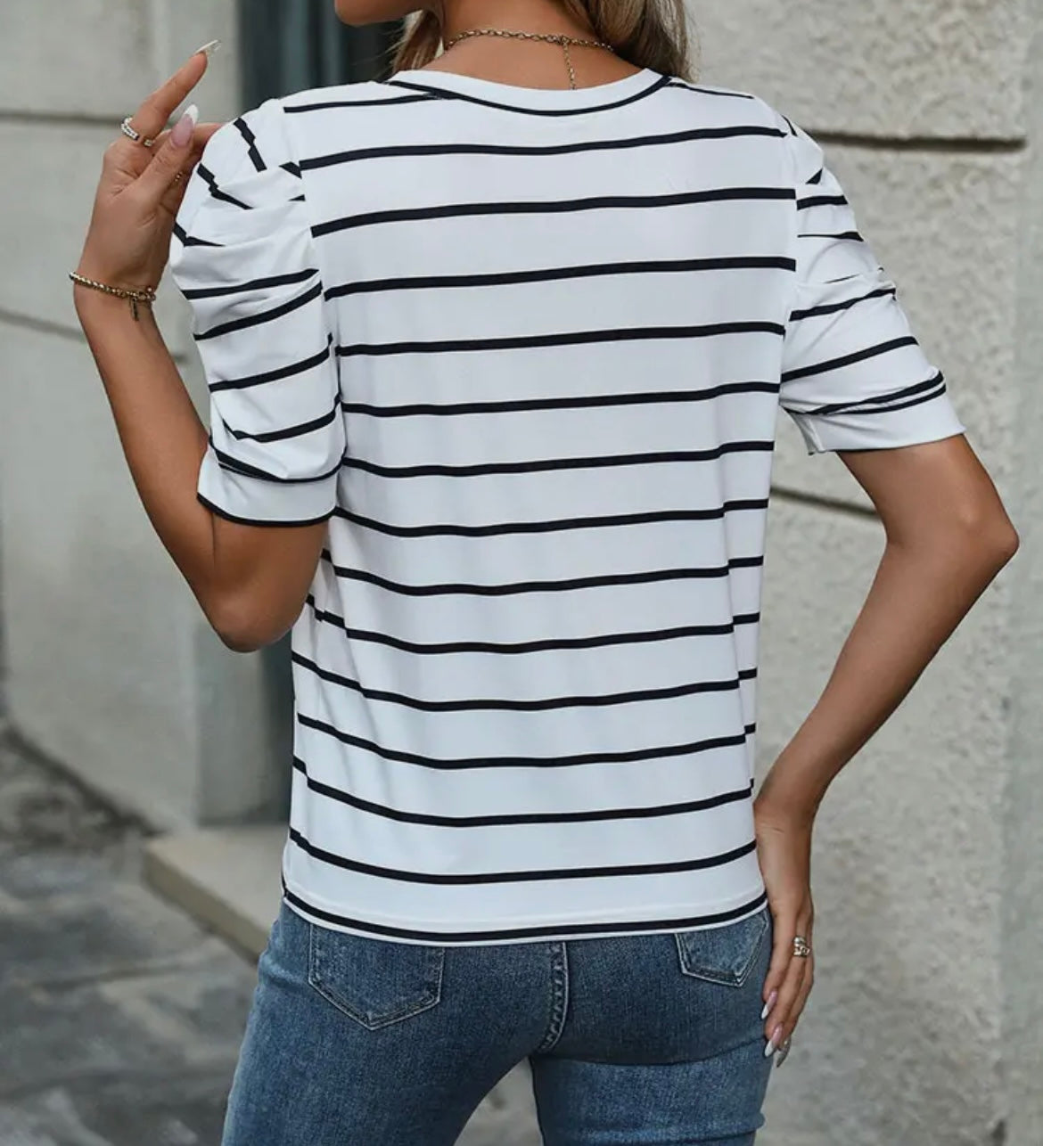 Striped Crew Neck Tee