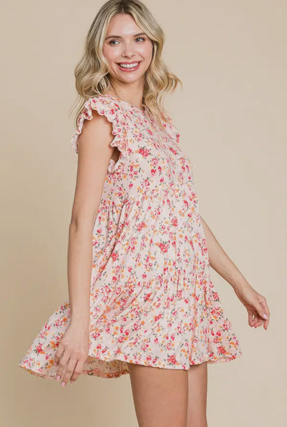 Annabelle Pink Floral Mini Dress