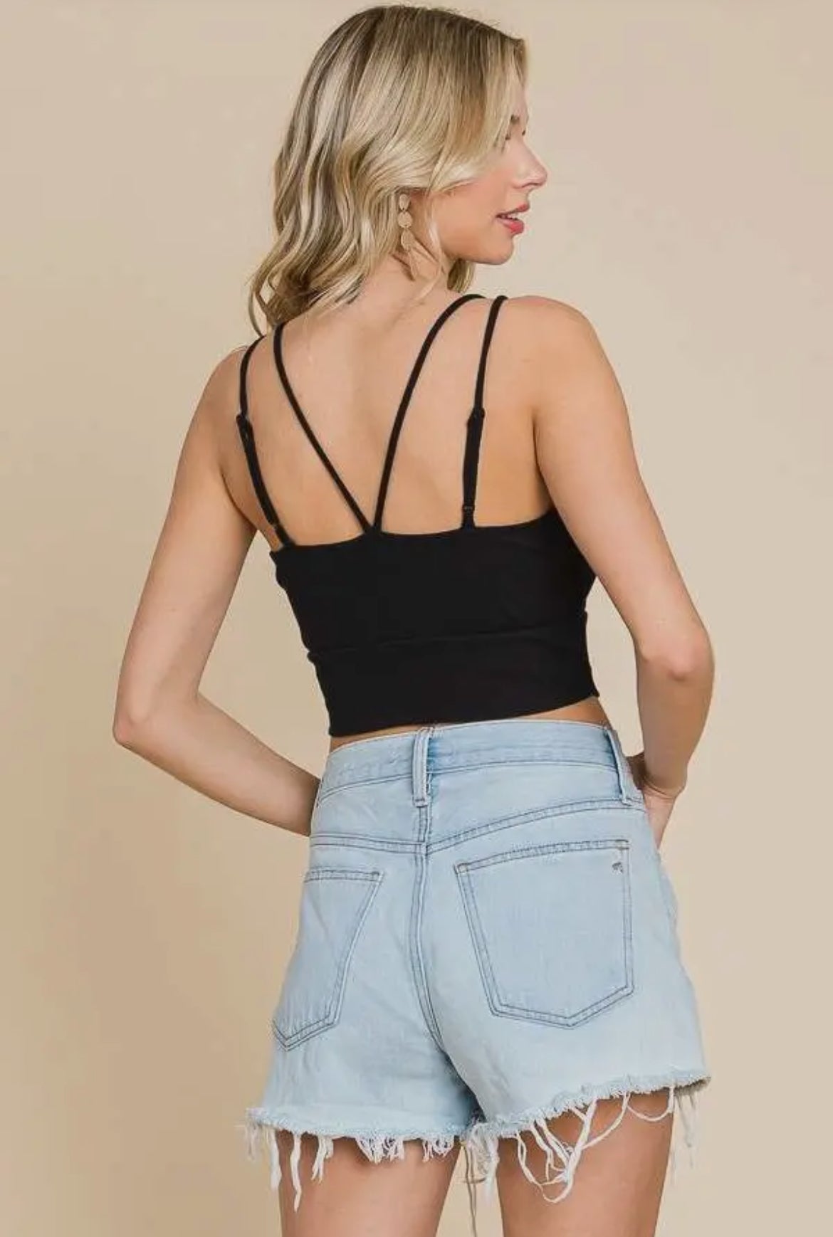 Strappy V Neck Crop Top