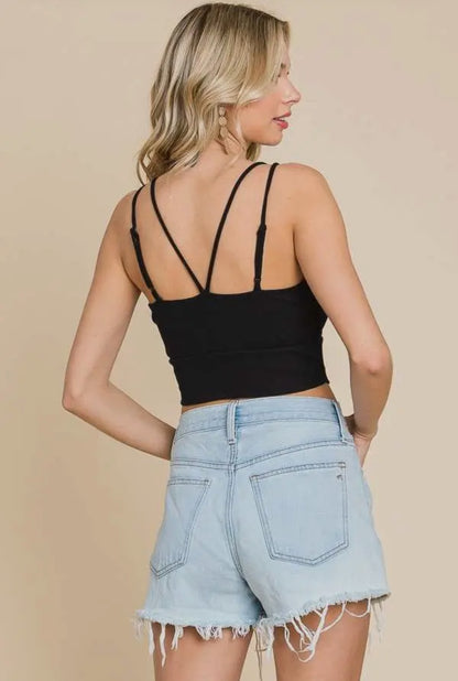 Strappy V Neck Crop Top