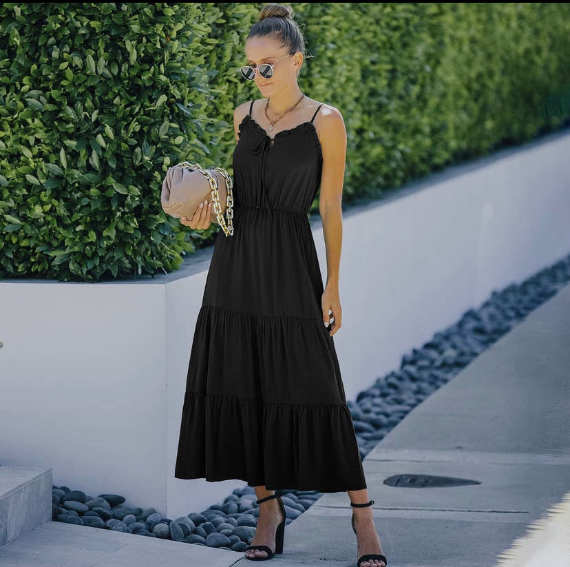 Tiered Ruffle Maxi Dress with