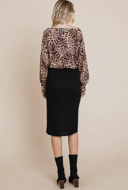 Leopard Print Midi Dress