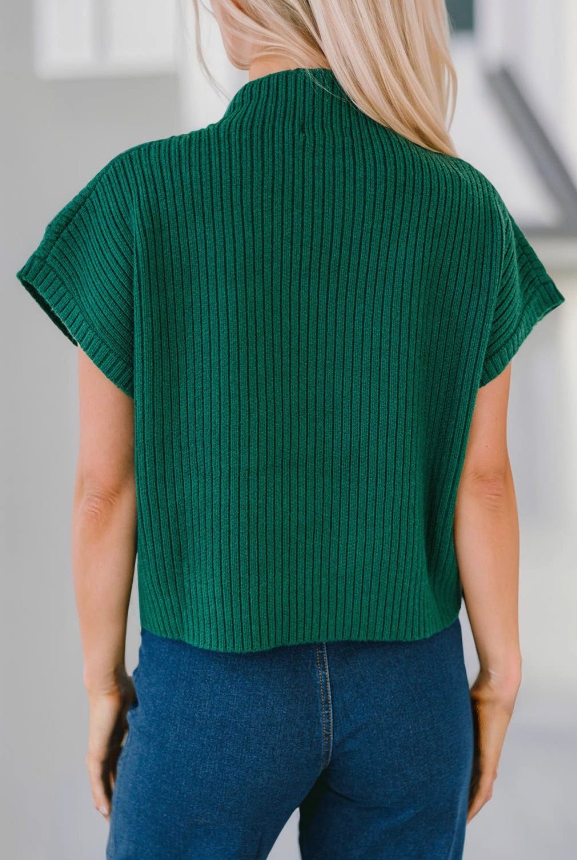 Green Short Sleeve Sweater