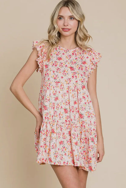 Annabelle Pink Floral Mini Dress