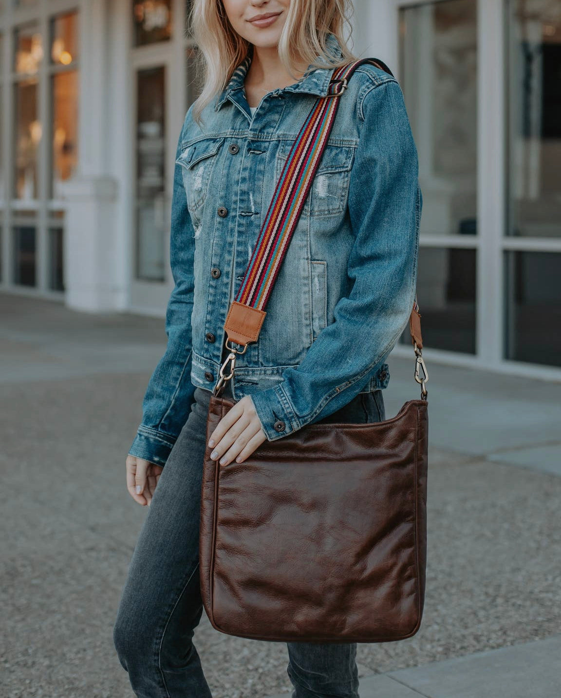 Brown Leather Shoulder Tote