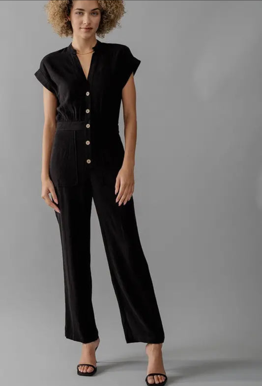 Cap Sleeve Straight Leg Jumpsuit