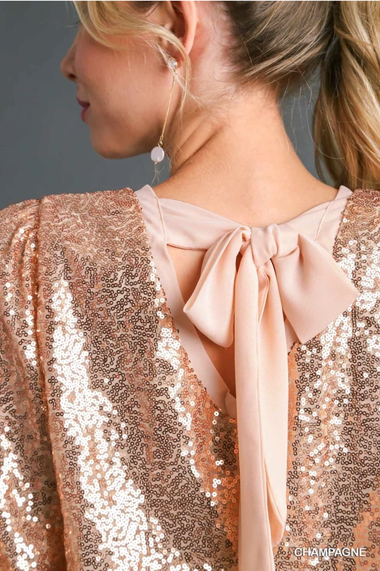 Sequin Tie Back Blouse