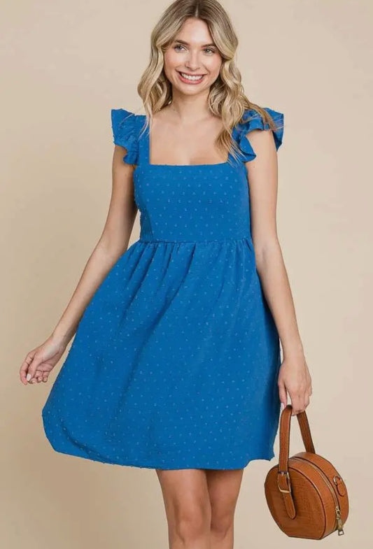 Ruffle Sleeve Mini Dress