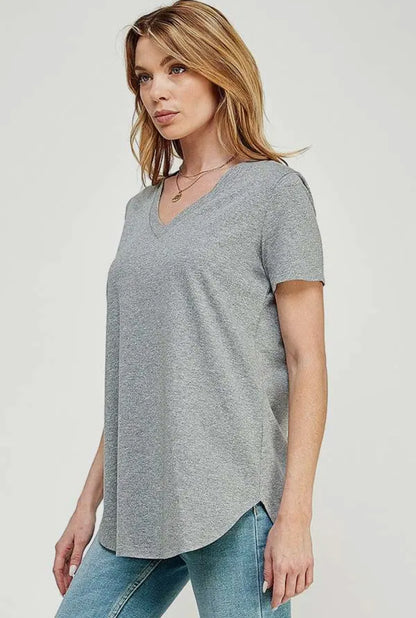 Loose Fit V Neck S/S Tee