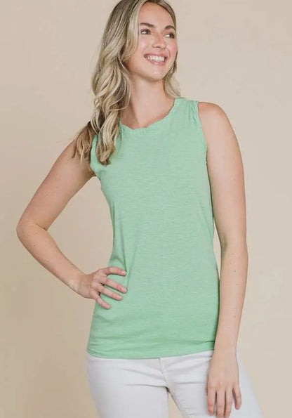 Twist Neck Tank Mint Foam