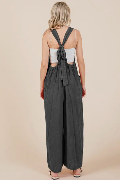 Gauze Tie Back Jumpsuit