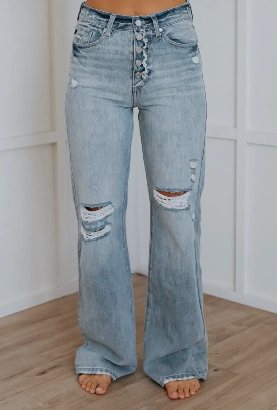 Wide Leg Button Fly Jean