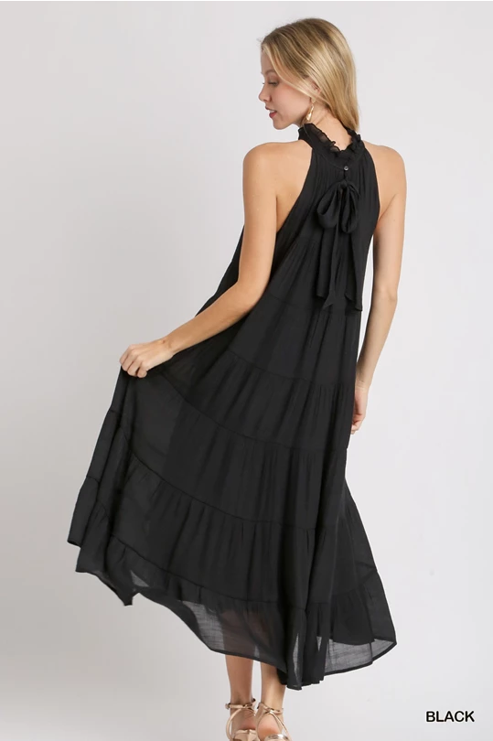 Halter Neck Tiered Maxi Dress