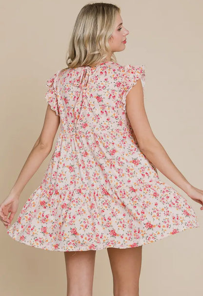 Annabelle Pink Floral Mini Dress