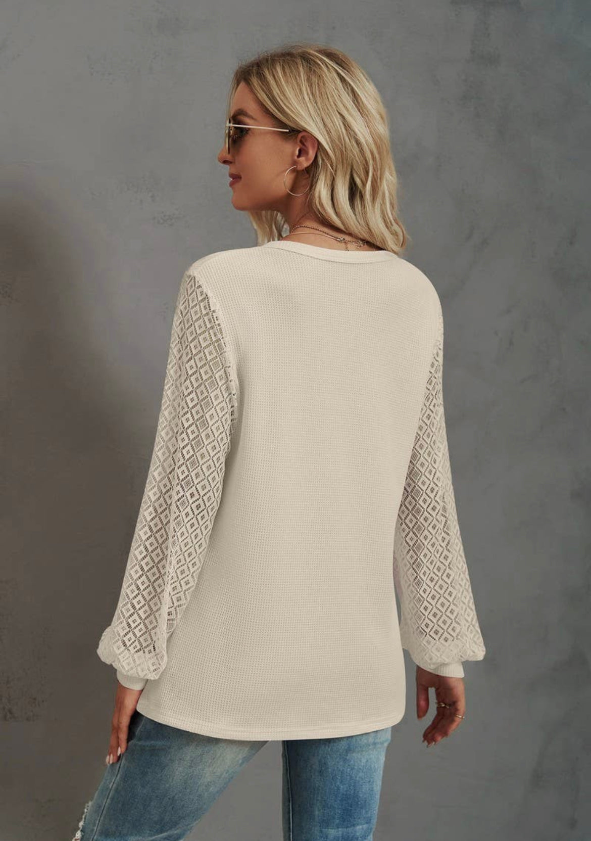 Button Down Long Sleeve Lace