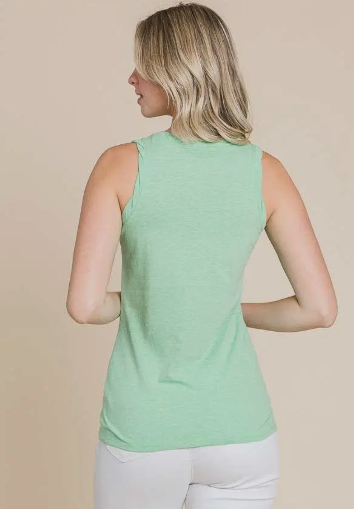 Twist Neck Tank Mint Foam