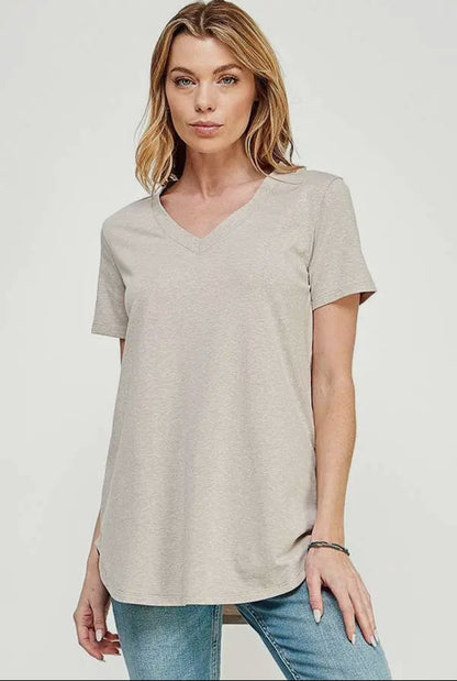 Loose Fit V Neck S/S Tee